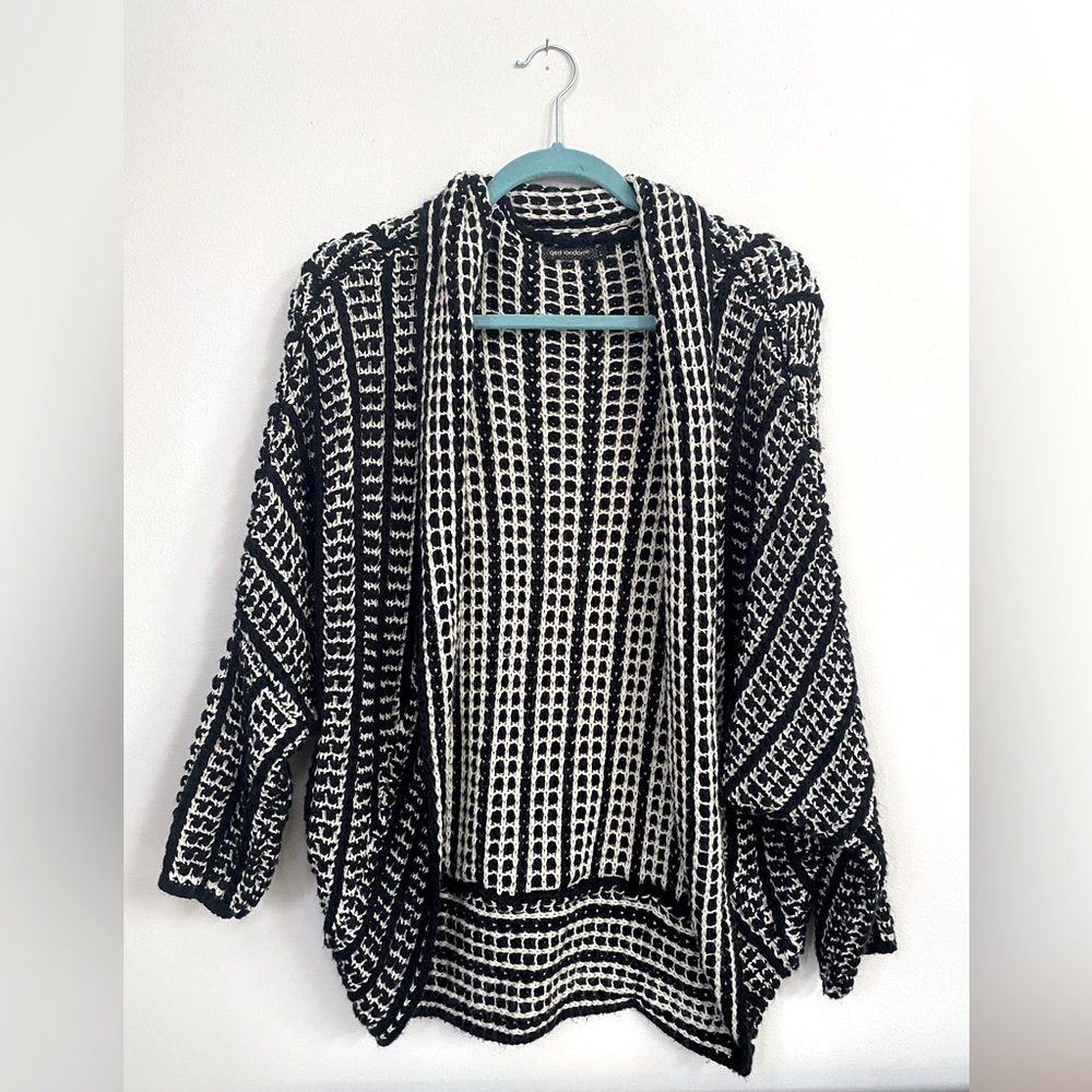 QED London Open Front Knit Cable Cardigan Size Large